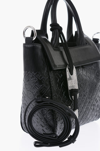 Mini Borsa Tote KERRIE Logata con Dettagli in Pelle e Moschettone