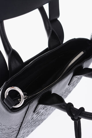 Mini Borsa Tote KERRIE Logata con Dettagli in Pelle e Moschettone