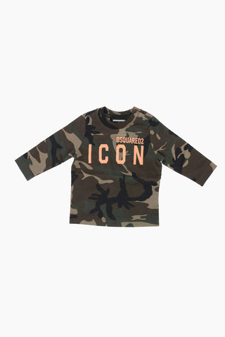ICON Fluo-Printed Camouflage Long Sleeve Crew-Neck T-shirt