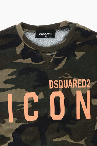 ICON Camouflage RELAX Crew-Neck Sweatshirt with Fluo -Print