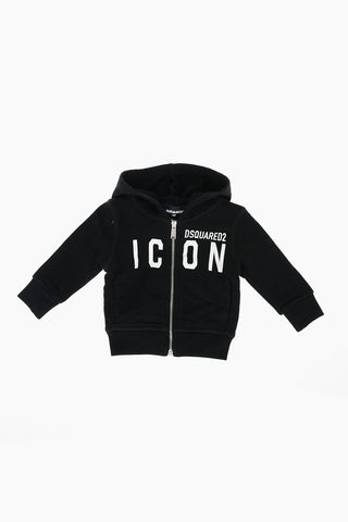ICON Felpa a 2 Tache con Cappuccio e Chiusura Zip