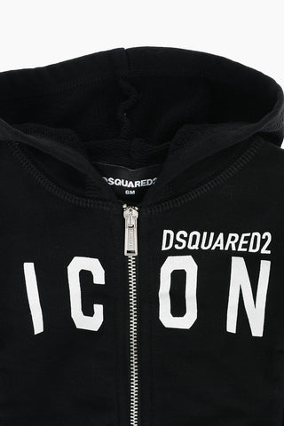 ICON Felpa a 2 Tache con Cappuccio e Chiusura Zip