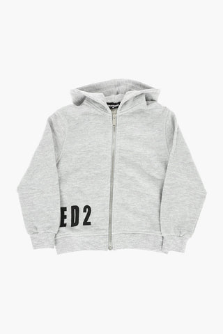 Felpa a tinta unita con cappuccio e chiusura zip