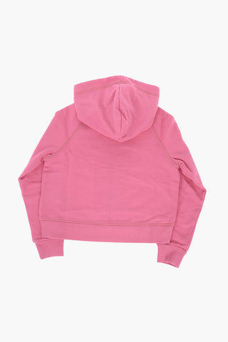 ICON solid color hooded sweatshirt with zip closure