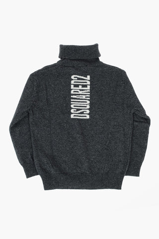 maglia a tinta unita a collo alto