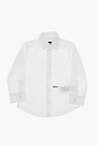 hidden closure solid color shirt