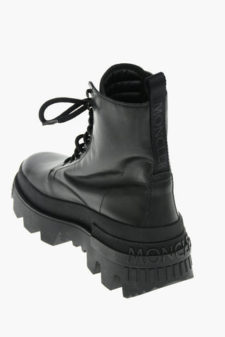 Leather MERCURIOUS Combat Boots with Signature Logo on the Sole