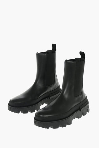 Leather CORALYNE Chelsea Boots with Signature Logo