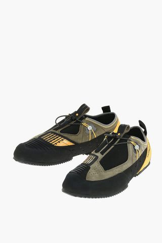 MONCLER 1952 Suede Leather Tech Fabric NIRMAL Low-top Sneakers with Drawstring Fastening