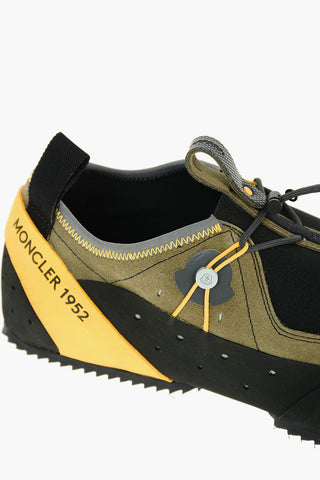 MONCLER 1952 Suede Leather Tech Fabric NIRMAL Low-top Sneakers with Drawstring Fastening