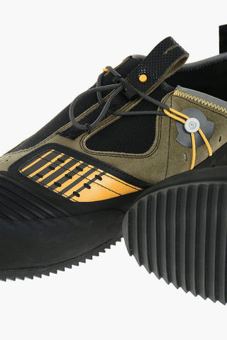 MONCLER 1952 Suede Leather Tech Fabric NIRMAL Low-top Sneakers with Drawstring Fastening