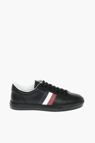Logoed Leather NEW MONACO Low-top Sneakers with Tricolor Detail