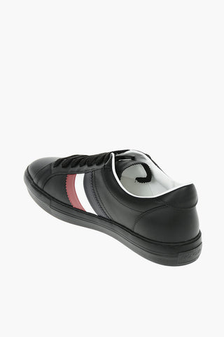 Logoed Leather NEW MONACO Low-top Sneakers with Tricolor Detail