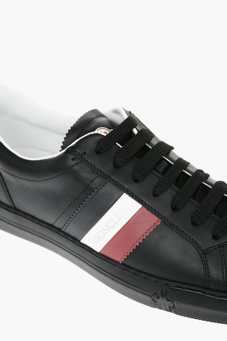 Logoed Leather NEW MONACO Low-top Sneakers with Tricolor Detail