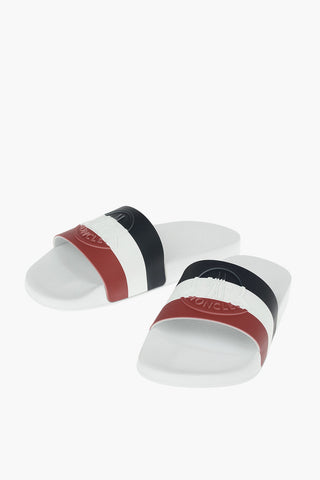 Tricolor BASILE Slides with Embossed Logo