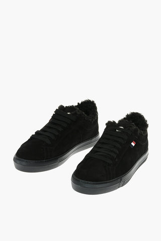 Suede Leather ALODIE Low-top Sneakers with Faux Fur Lining