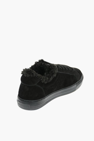 Suede Leather ALODIE Low-top Sneakers with Faux Fur Lining