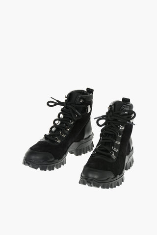 Suede Leather HELIS Ankle Boots with Logo