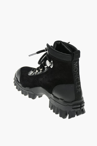 Suede Leather HELIS Ankle Boots with Logo