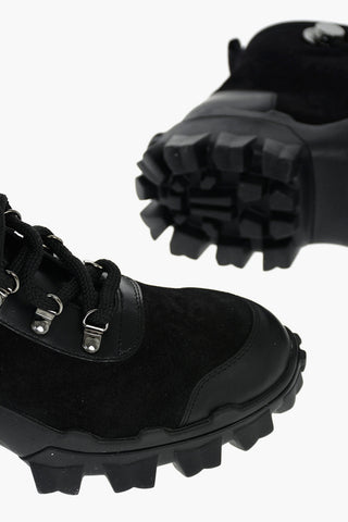 Suede Leather HELIS Ankle Boots with Logo