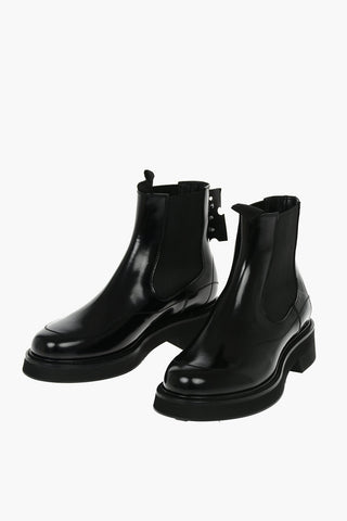 Leather Chelsea Booties with Visibile Trimmings