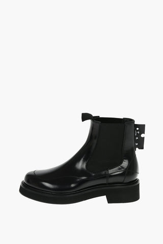Leather Chelsea Booties with Visibile Trimmings