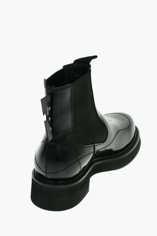 Leather Chelsea Booties with Visibile Trimmings