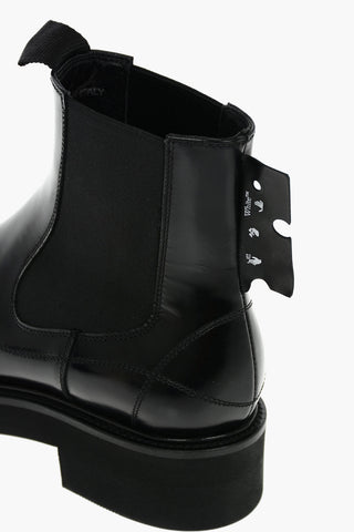 Leather Chelsea Booties with Visibile Trimmings