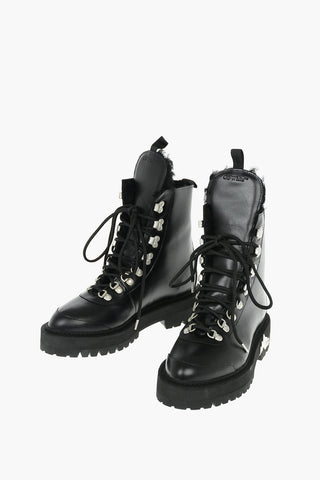 Leather Hiking Boots with Fur Lining