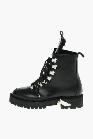 Leather Hiking Boots with Fur Lining