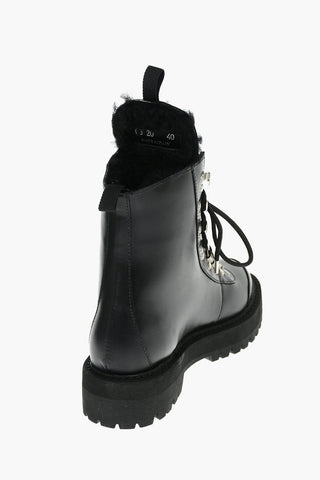 Leather Hiking Boots with Fur Lining