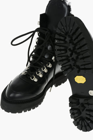 Leather Hiking Boots with Fur Lining