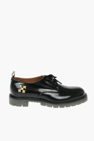 Leather ARROW Derby Shoes with Side Iconic Logo