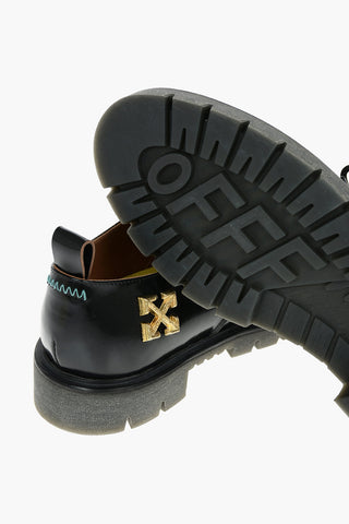 Leather ARROW Derby Shoes with Side Iconic Logo