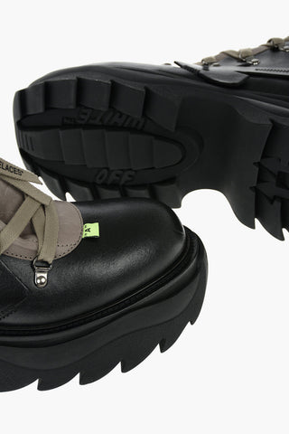 Leather EQUIPMENT Lace-up Combat Boots with Statement Sole