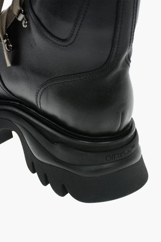Leather EQUIPMENT Lace-up Combat Boots with Statement Sole