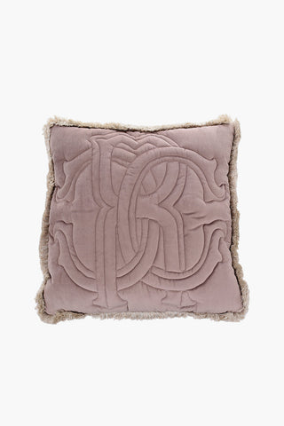 HOME Maxi Cuscino ESSENTIAL con Frange e Logo in Rilievo