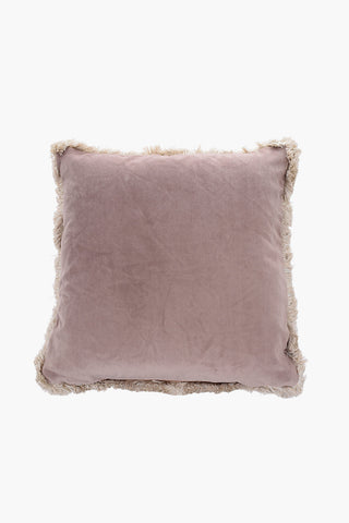 HOME Maxi Cuscino ESSENTIAL con Frange e Logo in Rilievo