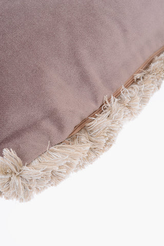 HOME Maxi Cuscino ESSENTIAL con Frange e Logo in Rilievo