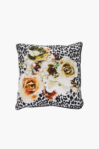 HOME Animal Patterned Silk BOUQUET LEOPARD Pillow