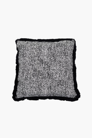 HOME Maxi Cuscino VELVET SKIN in Velluto con Frange
