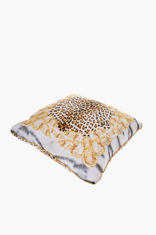 HOME Animal Patterned Silk LEOPARD FRAME Pillow