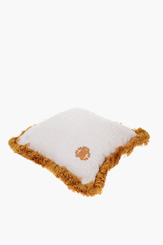 HOME Cuscino VELVET SKIN con Frange Dorate