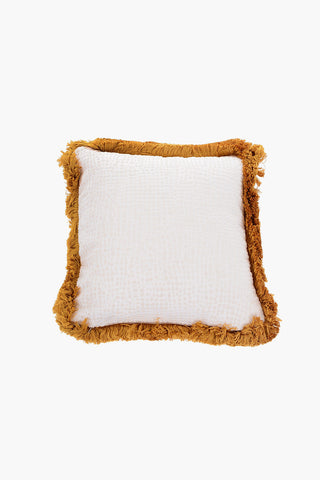 HOME Cuscino VELVET SKIN con Frange Dorate