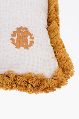 HOME Cuscino VELVET SKIN con Frange Dorate
