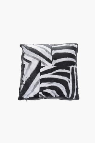 HOME Cuscino ZEBRA PATCH in Seta A Fantasia Animalier