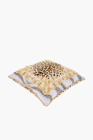 HOME Maxi Cuscino LEOPARD FRAME in Seta a Fantasia Animalier