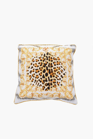 HOME Maxi Cuscino LEOPARD FRAME in Seta a Fantasia Animalier