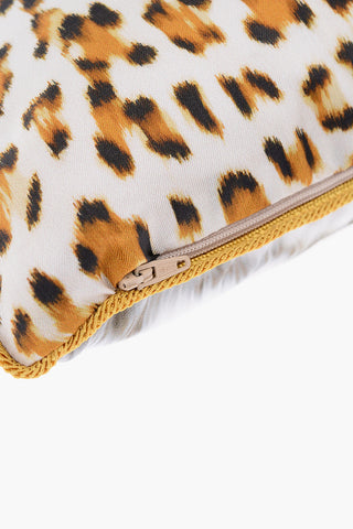 HOME Maxi Cuscino LEOPARD FRAME in Seta a Fantasia Animalier