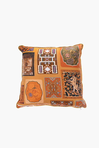 HOME Cuscino CAMEL STAMPS in Seta Effetto Broccato